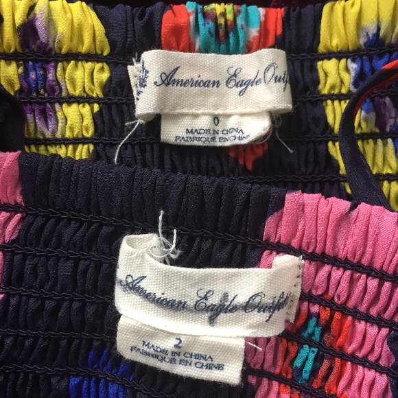 AEO Navy Pansy Floral Strappy Summer Sundress - Picture 5 of 5